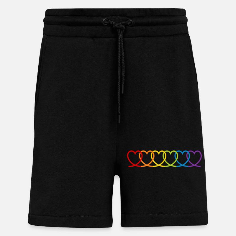 Regenbogen Herzen - Shorts - made by SPREAD - SOLID BLACK