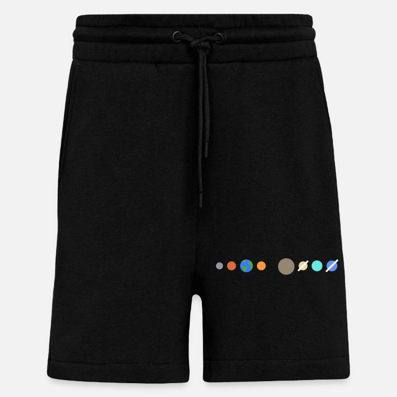 Planètes du système solaire - Short bio décontracté fabriqué en UE - SOLID BLACK
