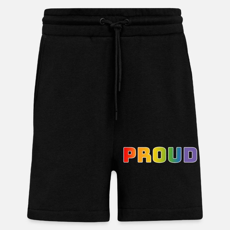 Rainbow proud white - Shorts - made by SPREAD - SOLID BLACK