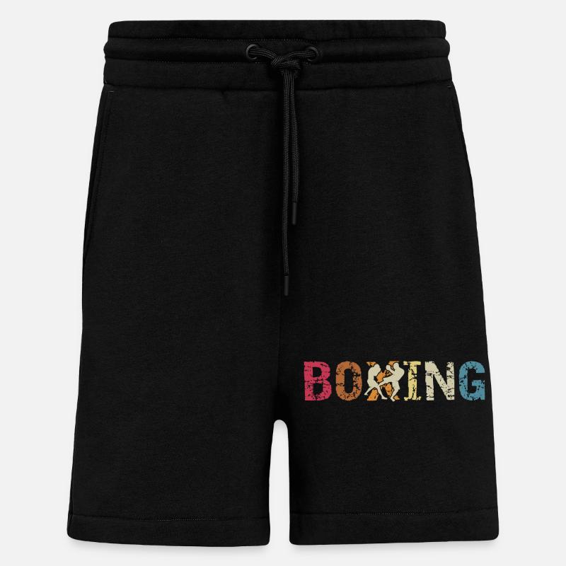 Boxe - Short bio décontracté fabriqué en UE - SOLID BLACK