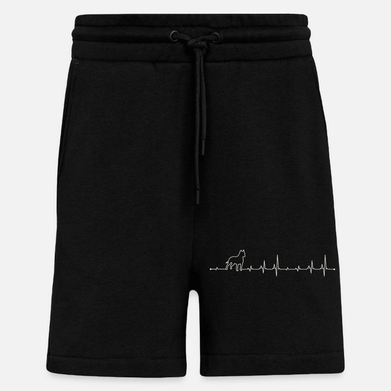 Pferde-Herzschlag-Silhouette - Shorts - made by SPREAD - SOLID BLACK