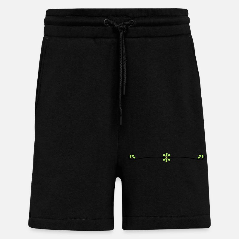 Vigne fleurie - Short bio décontracté fabriqué en UE - SOLID BLACK