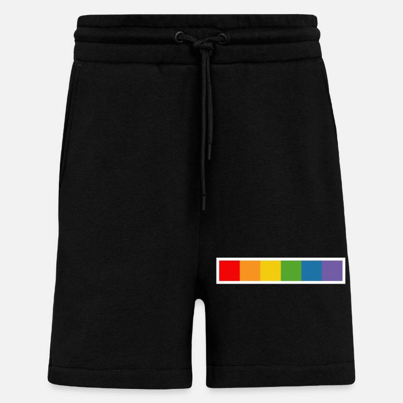 Chemise LGBT CSD arc-en-ciel blanc - Short bio décontracté fabriqué en UE - SOLID BLACK