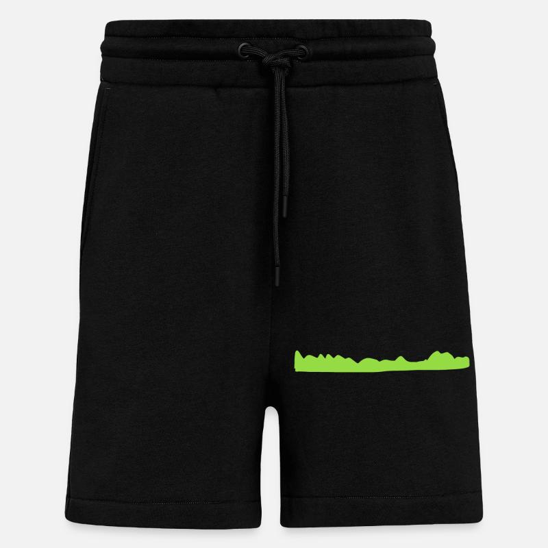grass linie symbol form - Shorts - made by SPREAD - SOLID BLACK