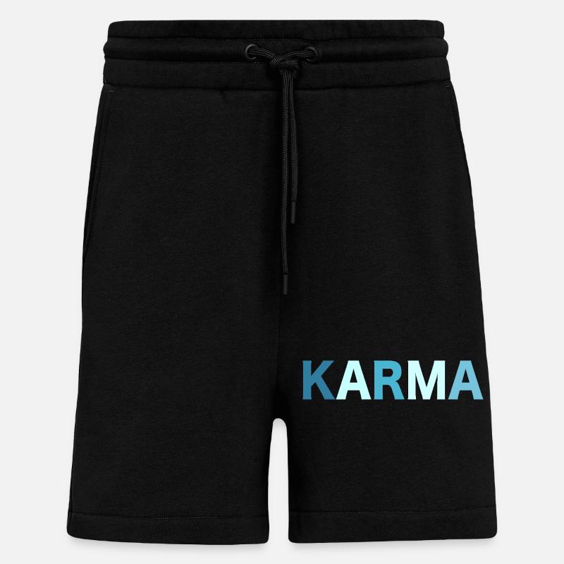 Lettrage rétro Karma - Short bio décontracté fabriqué en UE - SOLID BLACK