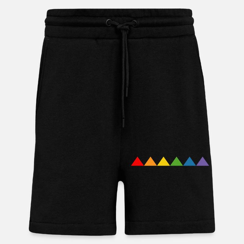 Triangle arc-en-ciel - Short bio décontracté fabriqué en UE - SOLID BLACK