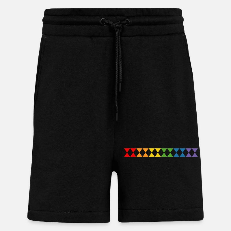 Triangles arc-en-ciel - Short bio décontracté fabriqué en UE - SOLID BLACK