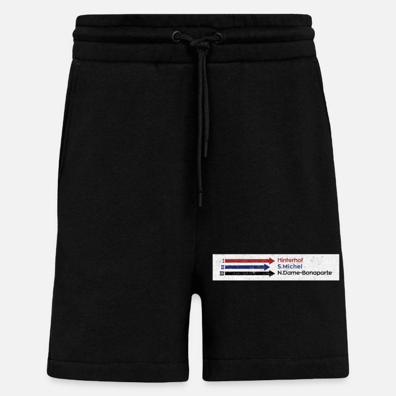 Bunker Catacombes Paris - Short bio décontracté fabriqué en UE - SOLID BLACK