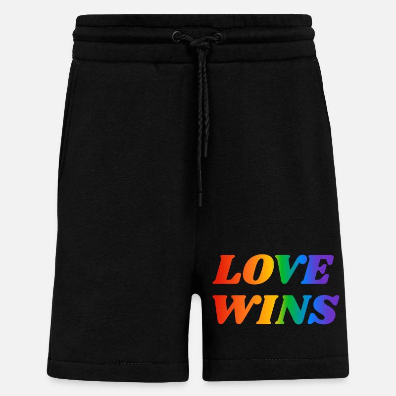 Liebe gewinnt LGBT Regenbogen Text - Shorts - made by SPREAD - SOLID BLACK