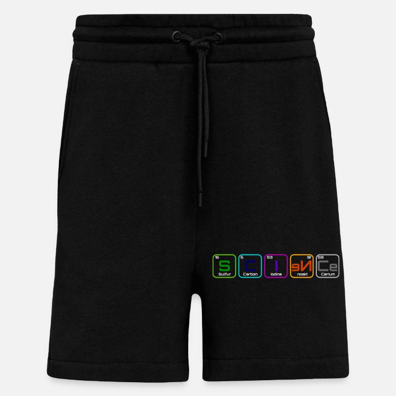 "Science" avec les élements - Short bio décontracté fabriqué en UE - SOLID BLACK