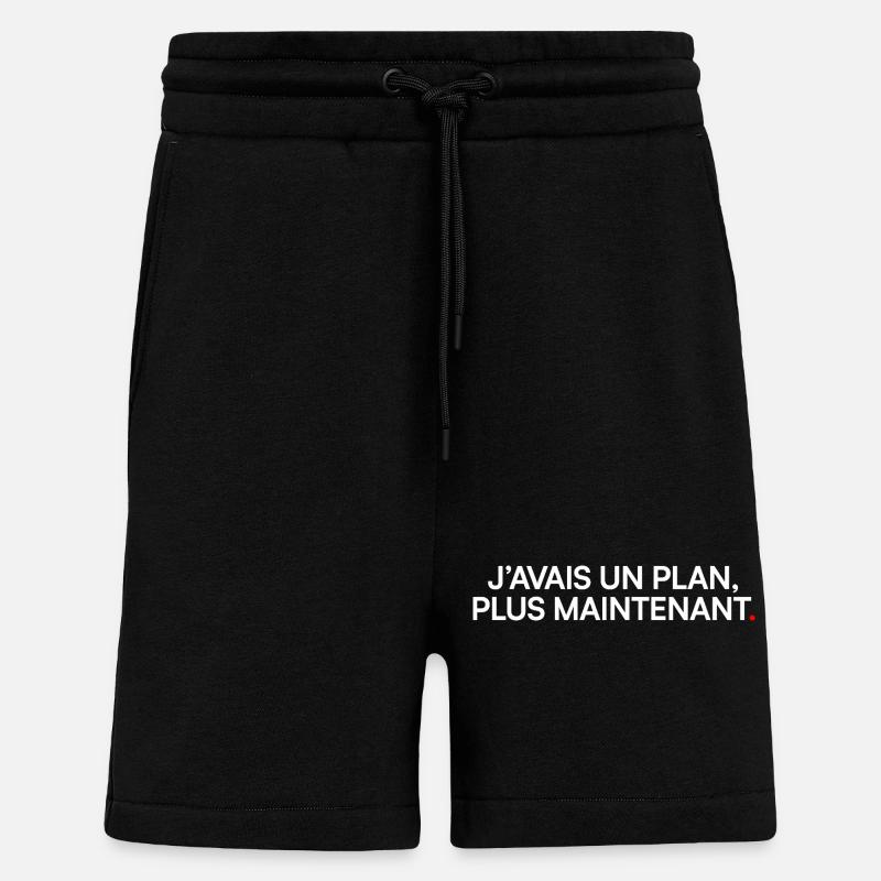 J’avais un plan plus maintenant humour - Short bio décontracté fabriqué en UE - SOLID BLACK