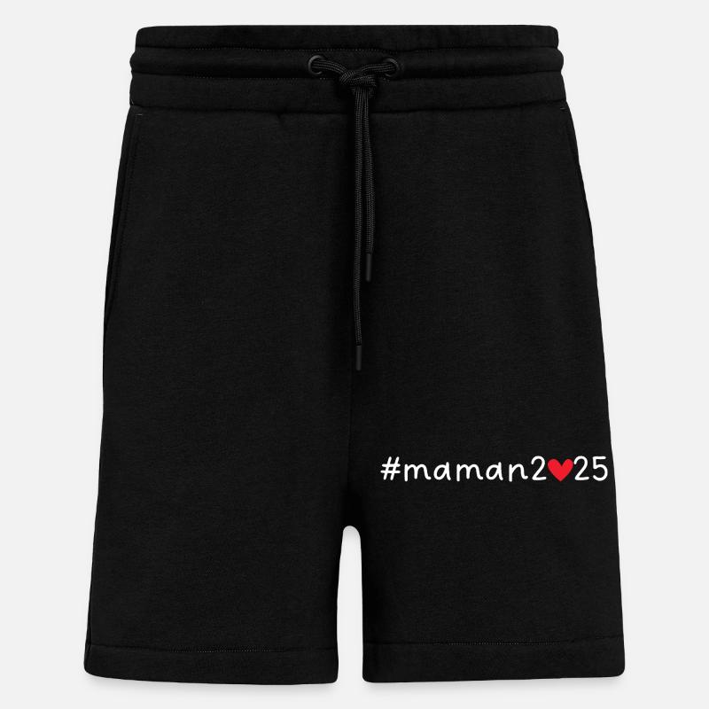 Maman 2025 - Short bio décontracté fabriqué en UE - SOLID BLACK
