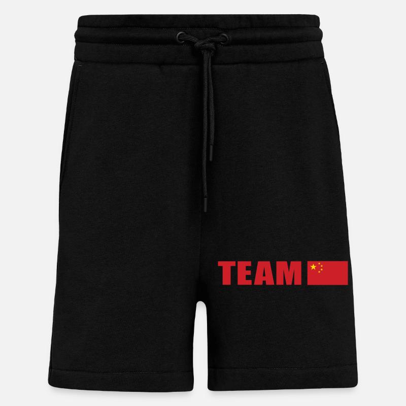 Support Team China - Shorts - made by SPREAD - SOLID BLACK