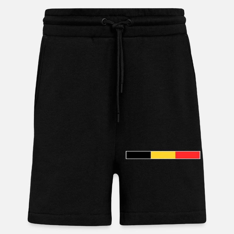 Drapeau Belgique - Short bio décontracté fabriqué en UE - SOLID BLACK