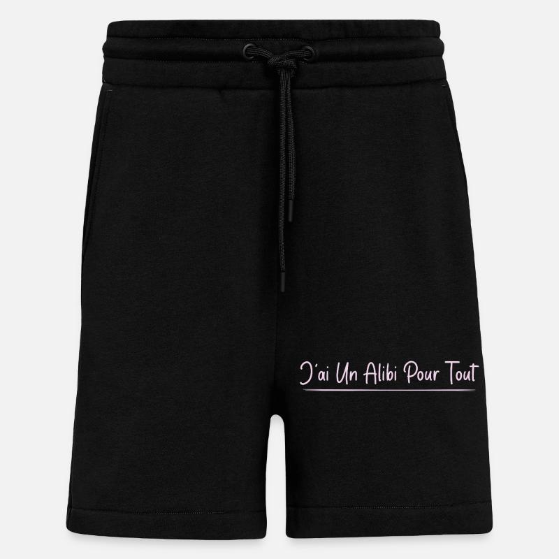 J’ai un alibi pour tout - Short bio décontracté fabriqué en UE - SOLID BLACK