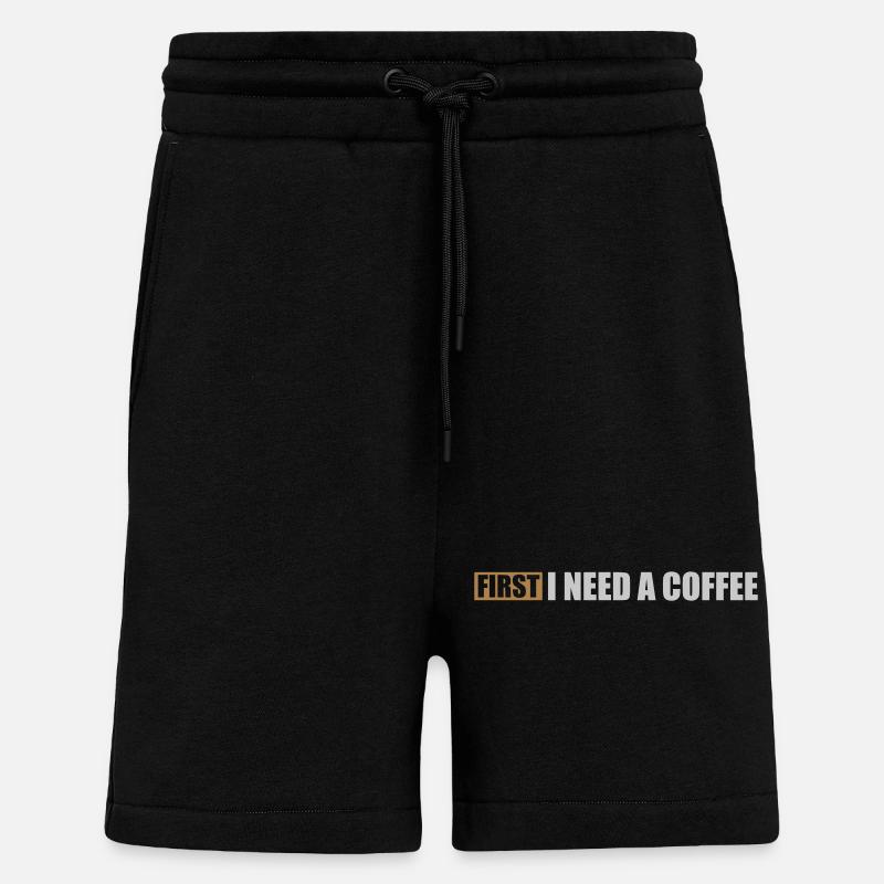 Fist I need Coffee - Shorts - made by SPREAD - SOLID BLACK