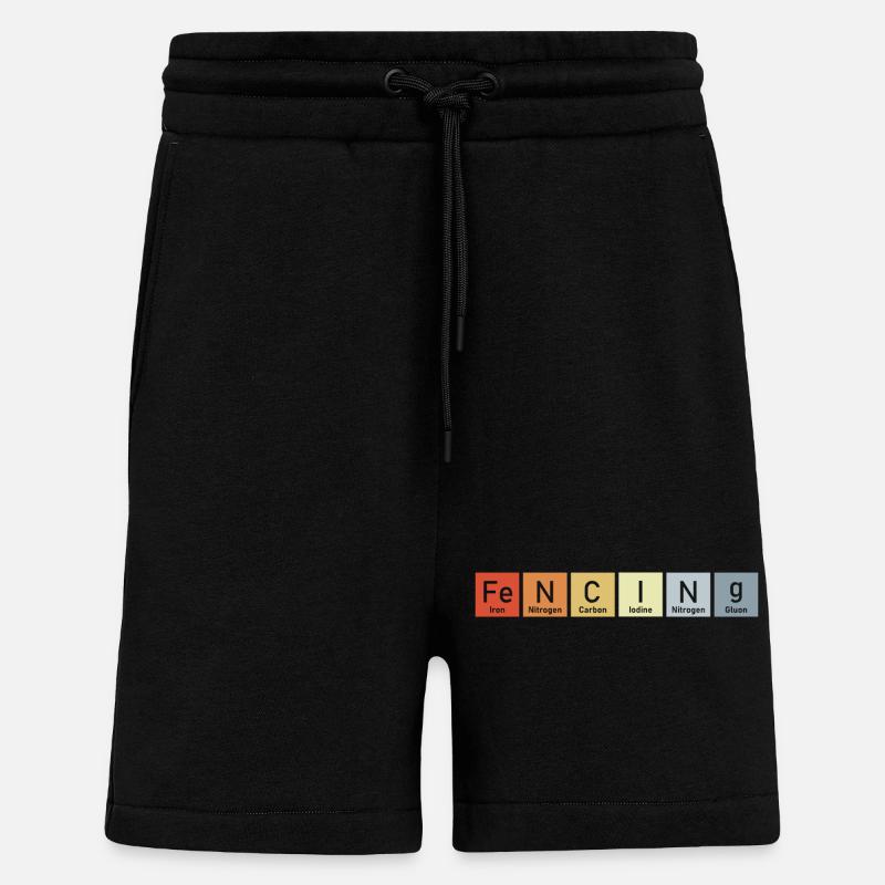 Fechten Periodensystem der Elemente - Shorts - made by SPREAD - SOLID BLACK