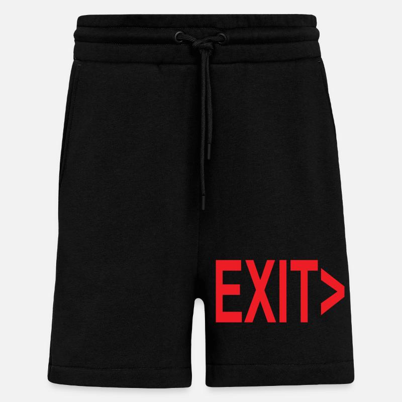 Exit / Exit / Emergency Exit - Shorts - made by SPREAD - SOLID BLACK