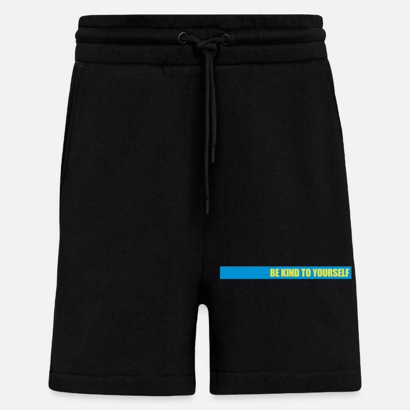 soyez gentil avec vous-même - Short bio décontracté fabriqué en UE - SOLID BLACK