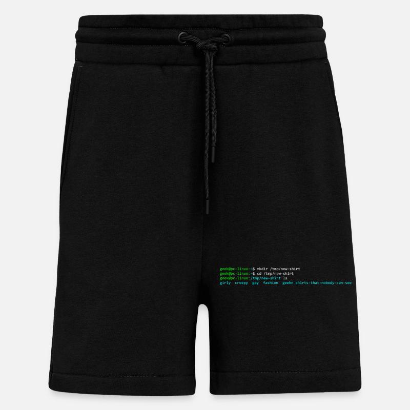 terminal linux - Short bio décontracté fabriqué en UE - SOLID BLACK