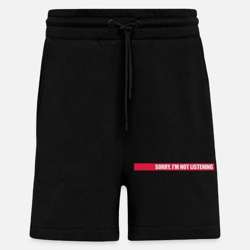 désolé de ne pas écouter - Short bio décontracté fabriqué en UE - SOLID BLACK