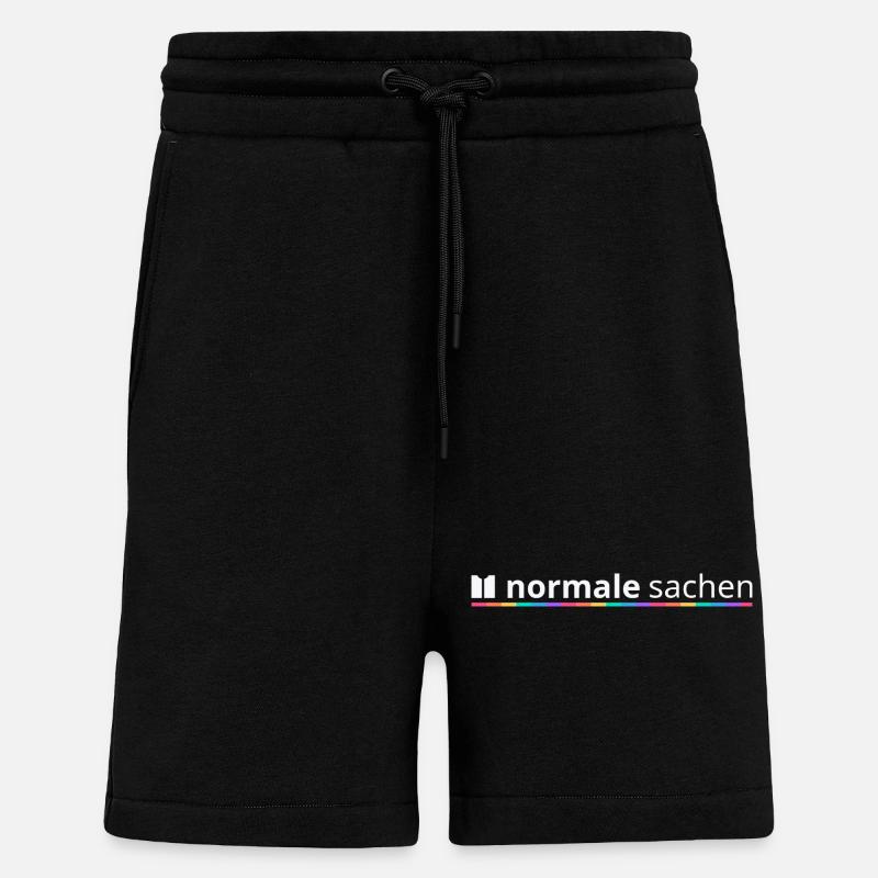 Normal Stuff Logo Arc-en-ciel - Short bio décontracté fabriqué en UE - SOLID BLACK