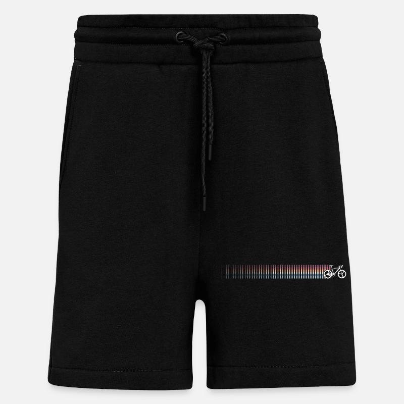 Regenbogen Gradient Fahrrad Silhouette - Shorts - made by SPREAD - SOLID BLACK