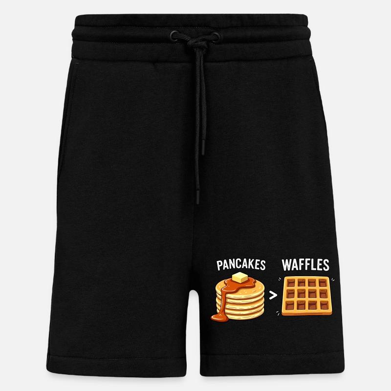Crêpes sur gaufres - Short bio décontracté fabriqué en UE - SOLID BLACK