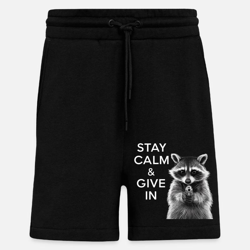Meme Waschbär - Shorts - made by SPREAD - SOLID BLACK