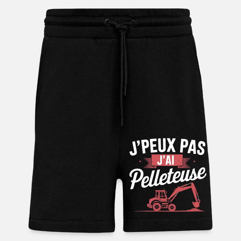 j'peux pas j'ai pelleteuse - Short bio décontracté fabriqué en UE - SOLID BLACK