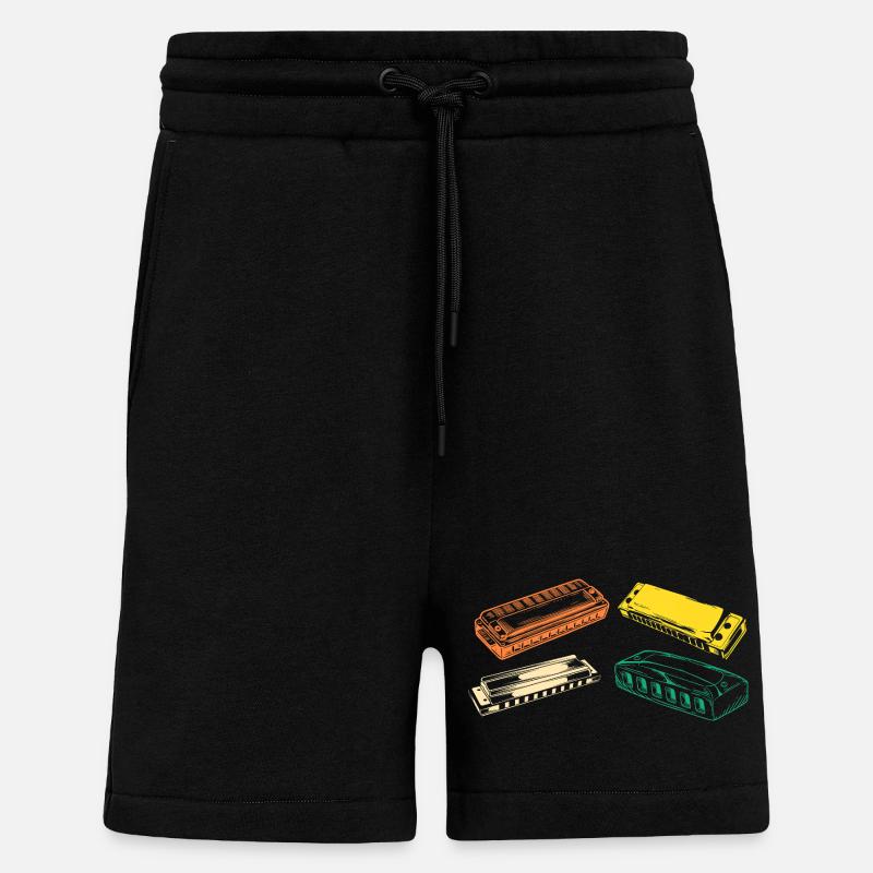Harmonica Evolution Harmonica - Shorts - made by SPREAD - SOLID BLACK