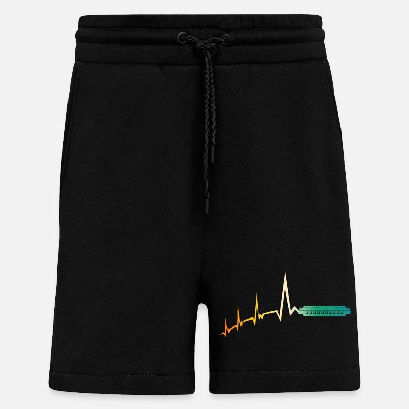 Harmonica Heartbeat Harmonica - Shorts - made by SPREAD - SOLID BLACK