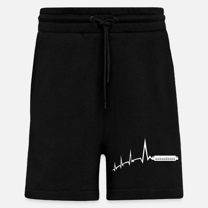 Harmonica Heartbeat Harmonica - Shorts - made by SPREAD - SOLID BLACK