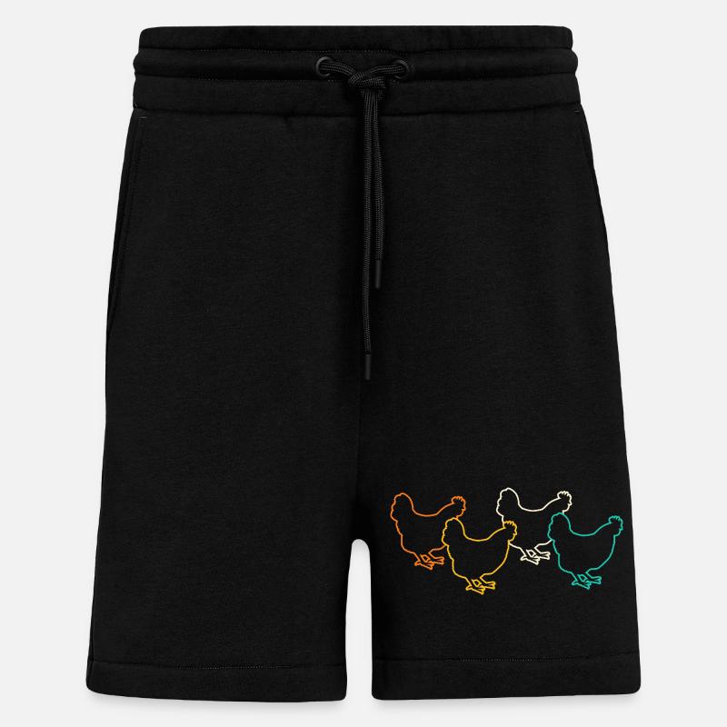 Hühner Henne - Shorts - made by SPREAD - SOLID BLACK