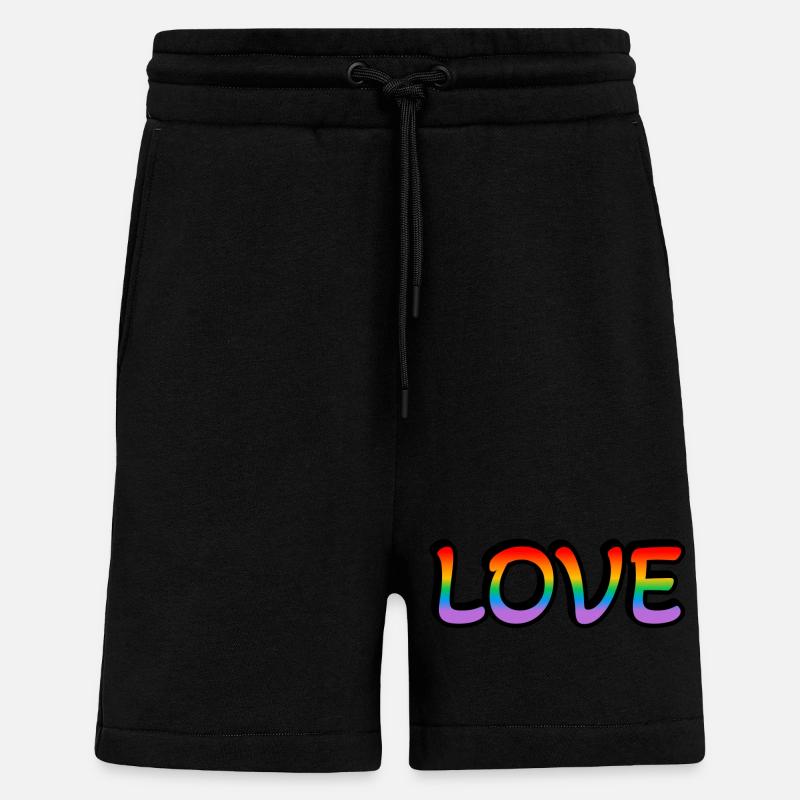 Retro Regenbogen Liebe - Shorts - made by SPREAD - SOLID BLACK
