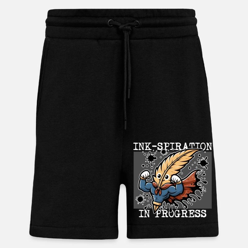 INK-INSPIRATION IN PROGRESS - Shorts - made by SPREAD - SOLID BLACK