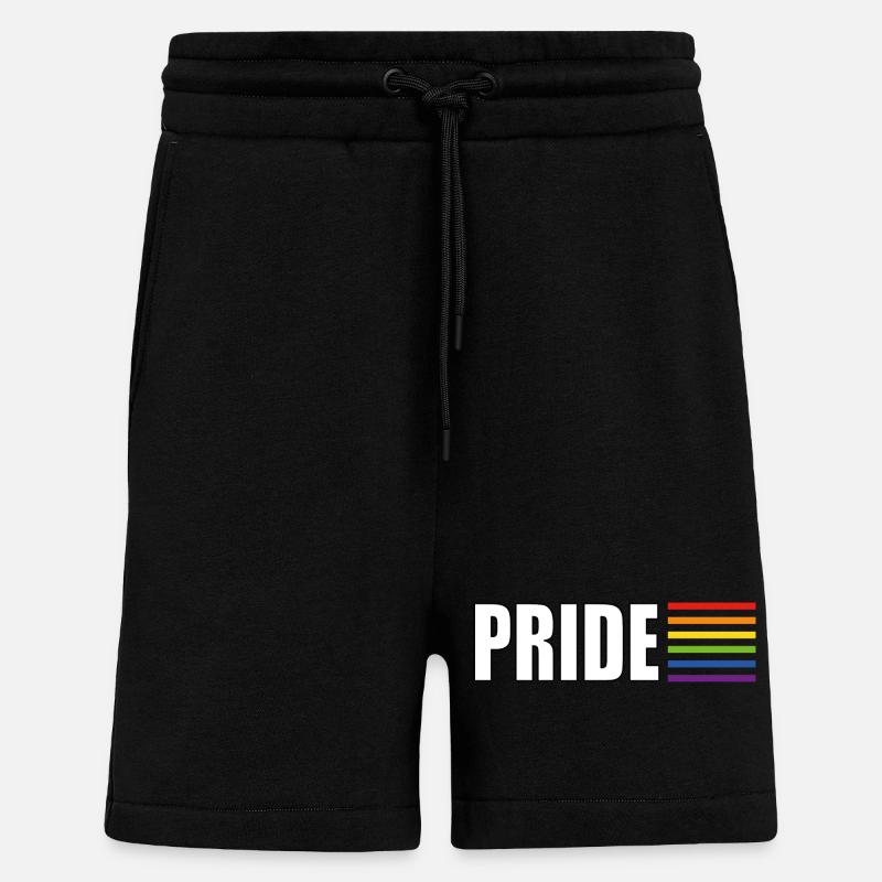 Drapeau arc-en-ciel de la fierté - Short bio décontracté fabriqué en UE - SOLID BLACK