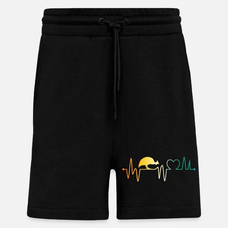 Battement de cœur des poulets - Short bio décontracté fabriqué en UE - SOLID BLACK