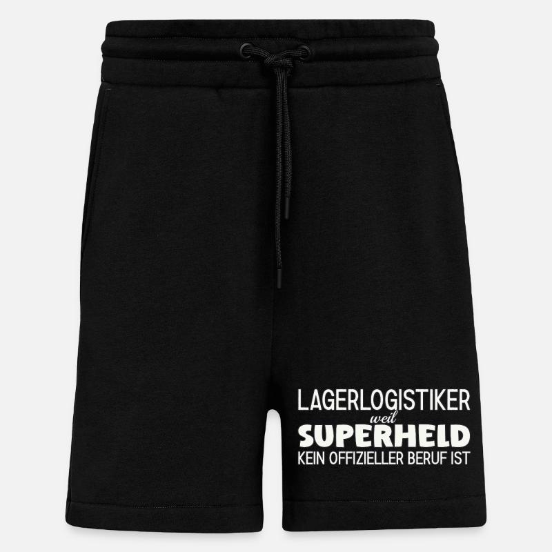 Lagerlogistiker Superheld - Shorts - made by SPREAD - SOLID BLACK