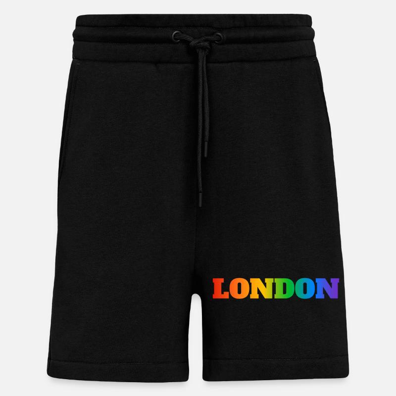 Arcs-en-ciel de Londres - Short bio décontracté fabriqué en UE - SOLID BLACK