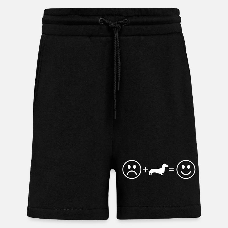 Chien teckel - Short bio décontracté fabriqué en UE - SOLID BLACK