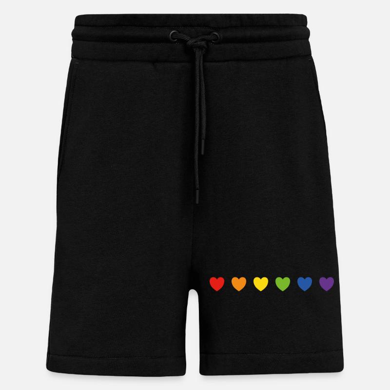 Regenbogen-Pride-Herzen - Shorts - made by SPREAD - SOLID BLACK