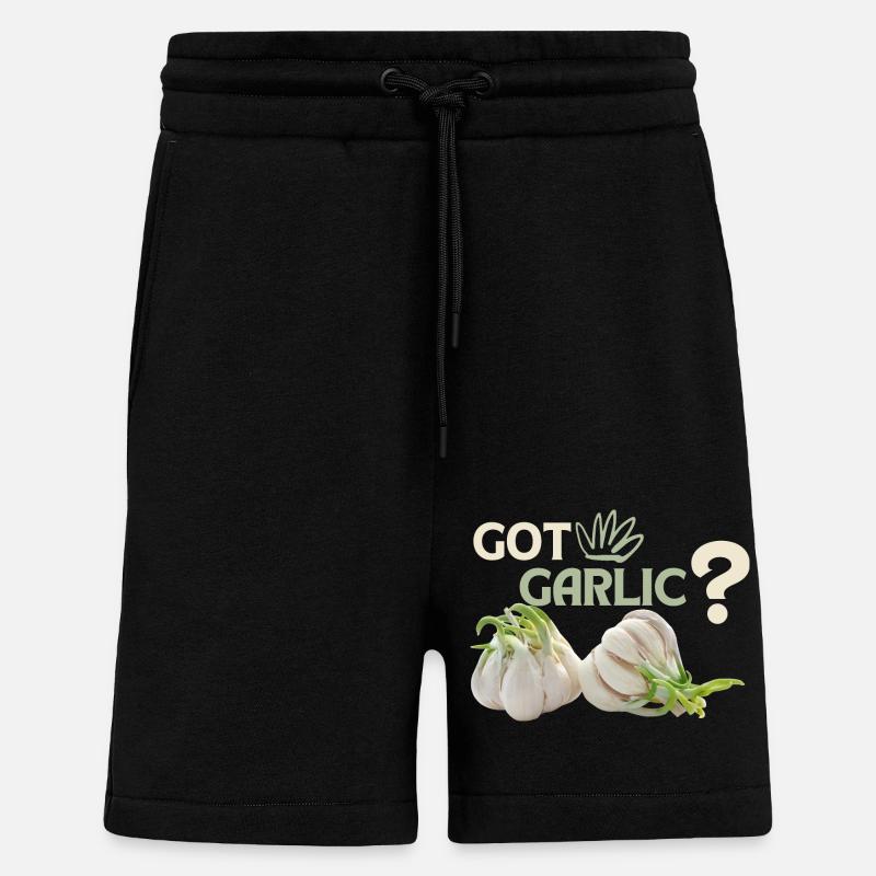 Garlic, funny Spuch, Got-Garlic - Shorts - made by SPREAD - SOLID BLACK