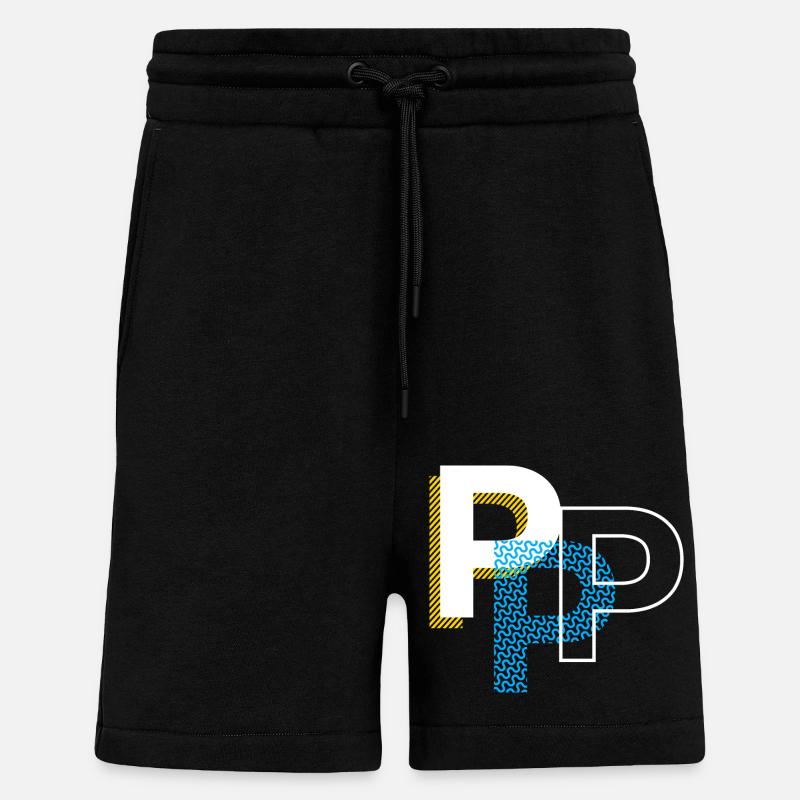 Anfangsbuchstabe P - Shorts - made by SPREAD - SOLID BLACK