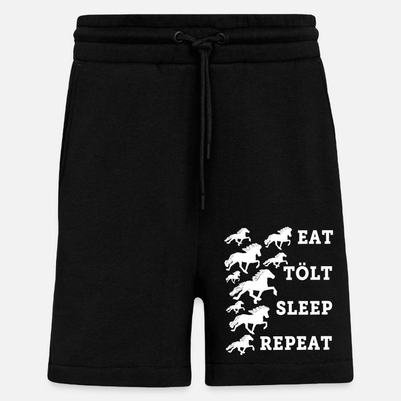 EAT KILLS SLEEP REPEAT - Shorts - made by SPREAD - SOLID BLACK