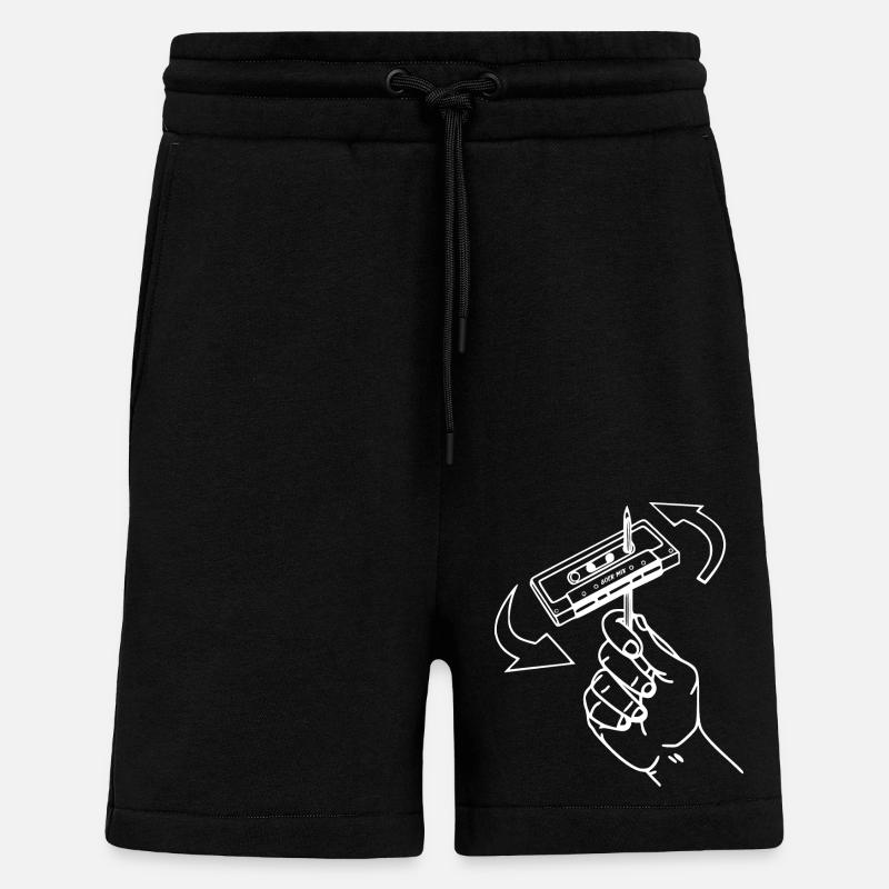 80s Audiocasette Retro - Shorts - made by SPREAD - SOLID BLACK