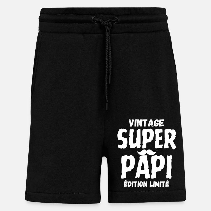 SUPER PAPI - Short bio décontracté fabriqué en UE - SOLID BLACK