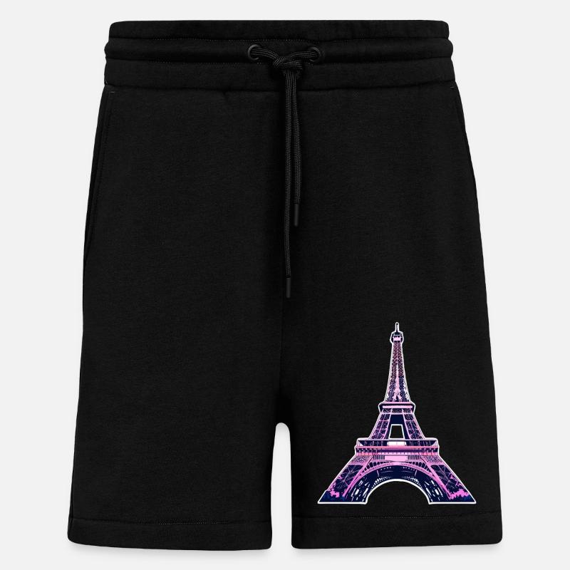 Eiffel tower #9 - Short bio décontracté fabriqué en UE - SOLID BLACK