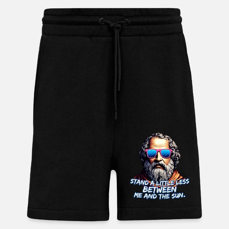 Citation cool de Diogène - Short bio décontracté fabriqué en UE - SOLID BLACK