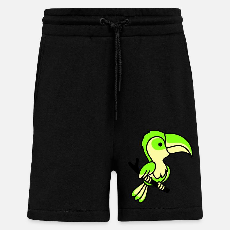 perroquet - Short bio décontracté fabriqué en UE - SOLID BLACK
